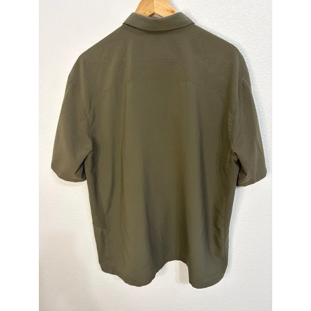 5.11 Tactical Mens XL Olive Green Perforated Vent Short Sleeve Button Up Shirt - Picture 4 of 5
